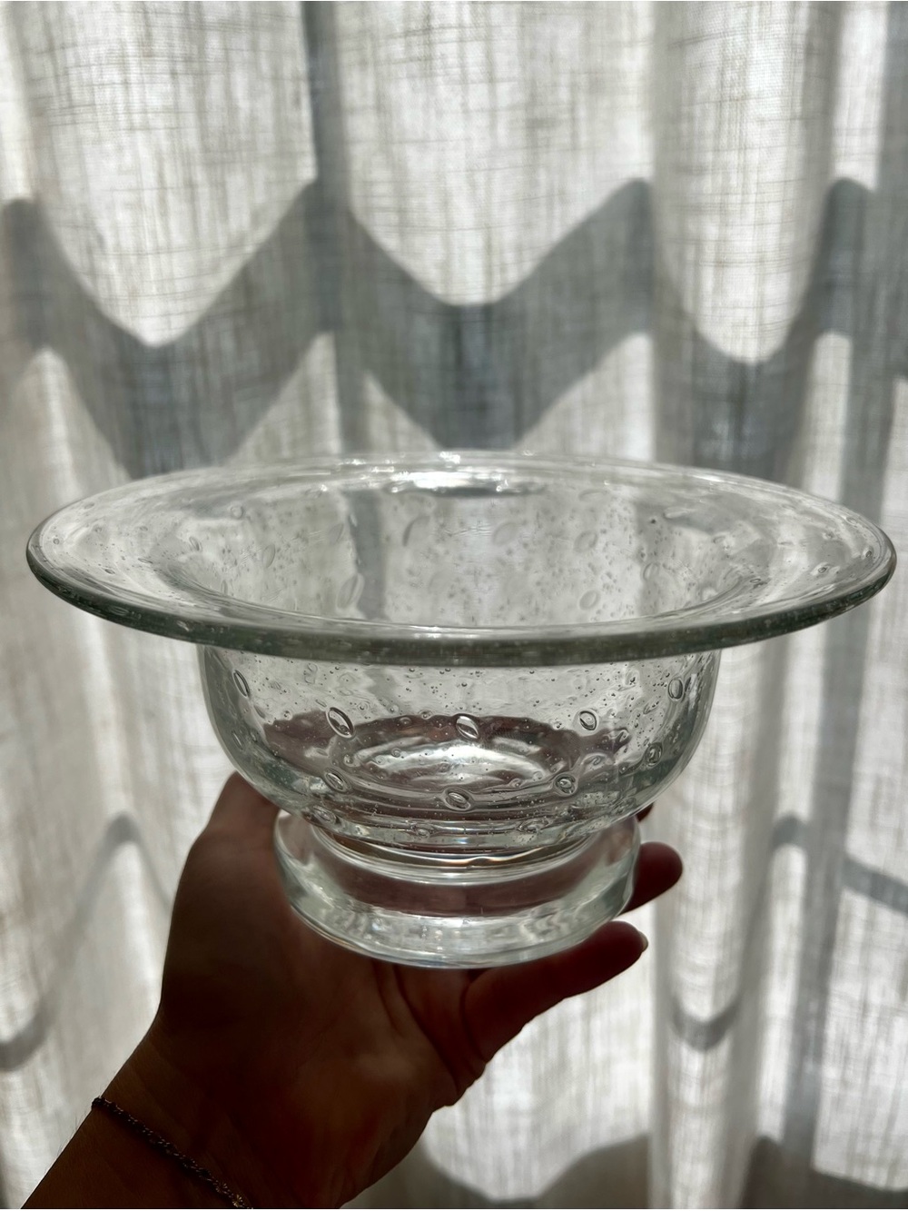 Vintage Bella Luna Bubble Glass Pedestal Bowl